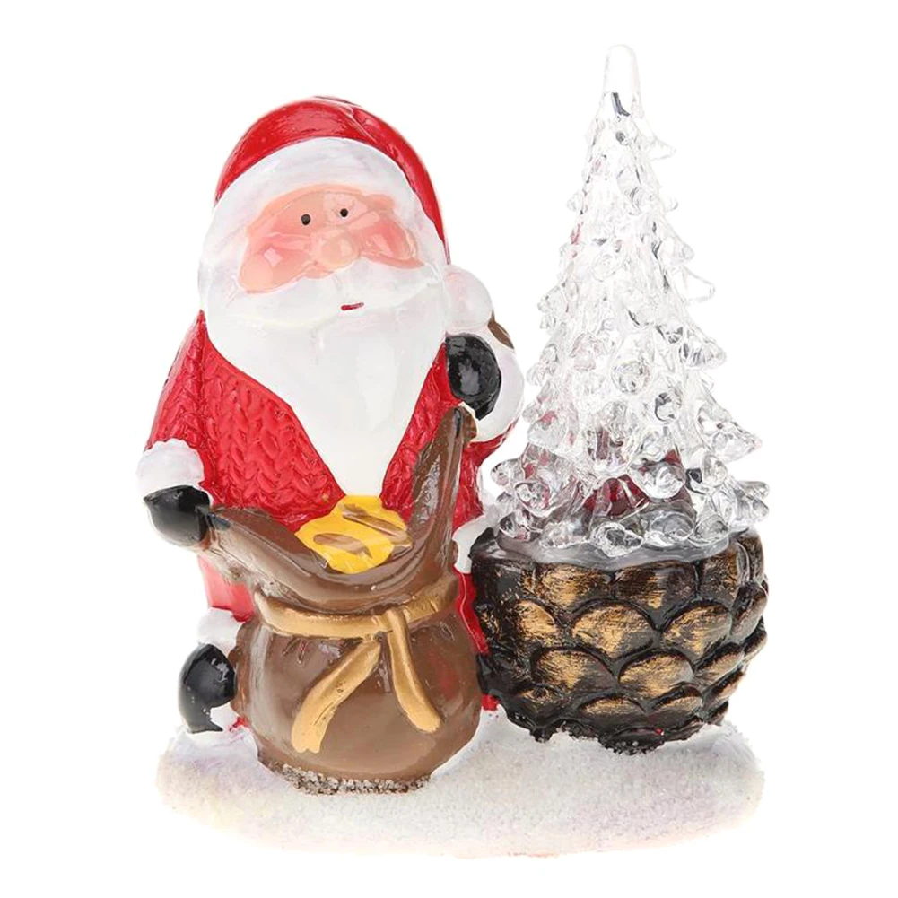 

Light Ceramic Party Portable Christmas Colorful Painted Desk Home Stand Gift Santa Claus Tree Decorative Ornament