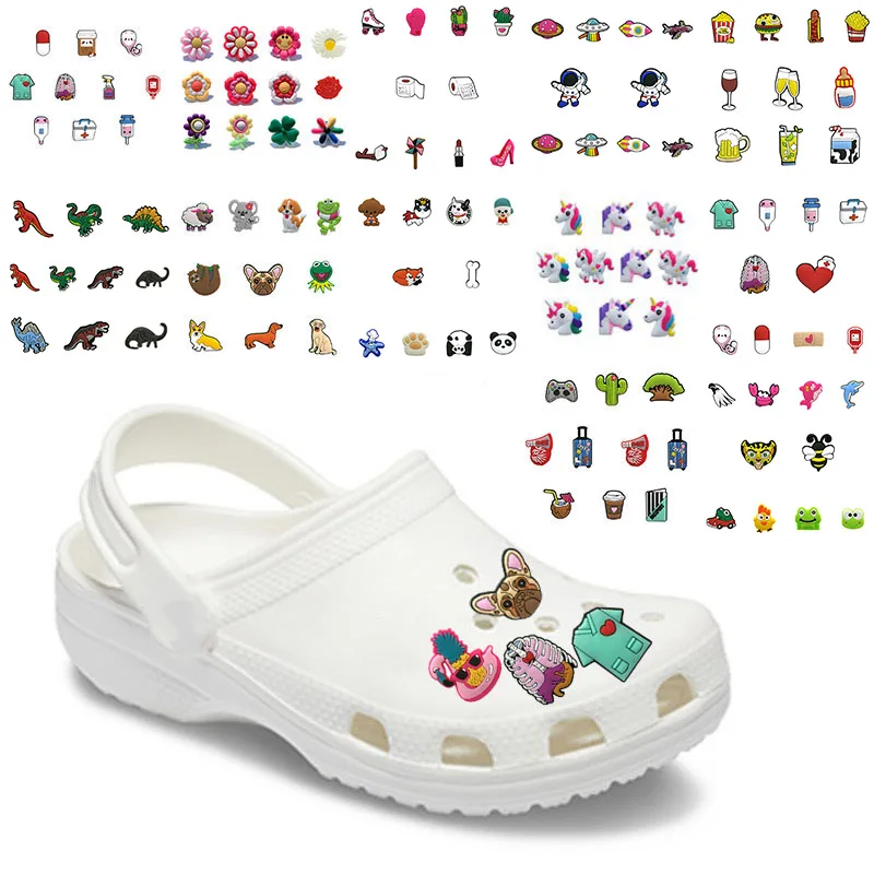 Dog-Fish-Decorations Unicorns-Accessories Shoe-Charms Food-Crystal-Ornaments Fruits Animals