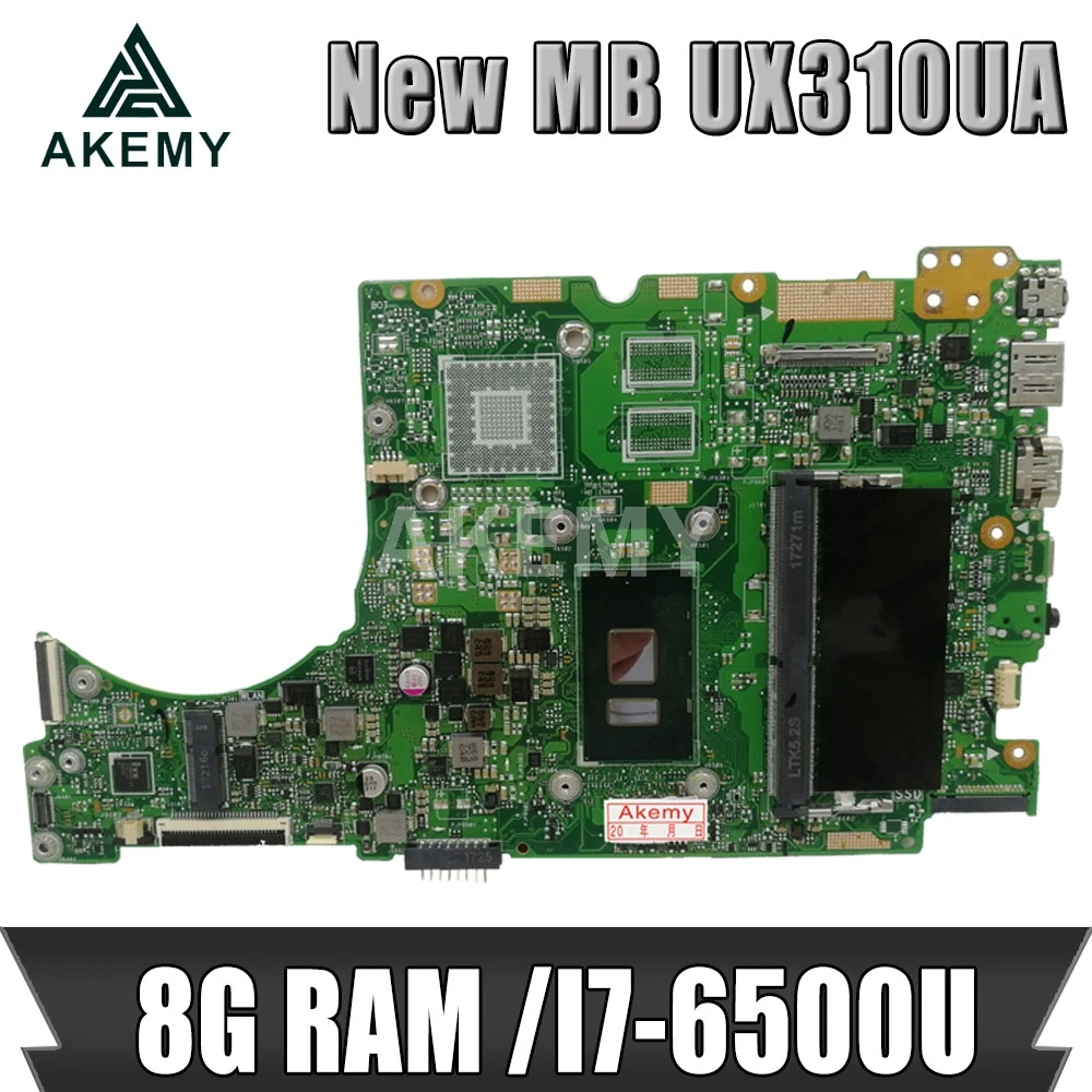 Akemy laptop Motherboard For Asus UX310UQK UX310UA UX310UAK UX310UQ UX310UV UX310U RX310U Mainboard 8G RAM /I7-6500U | Компьютеры и