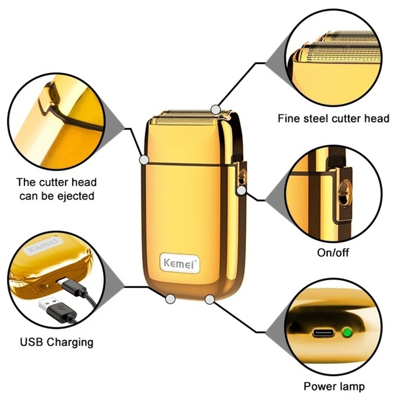 Original Kemei Rechargeable Powerful Electric Shaver Men Hair Beard Electric Razor Bald Head Shaving Machine Finishing Fades Set electric shaver