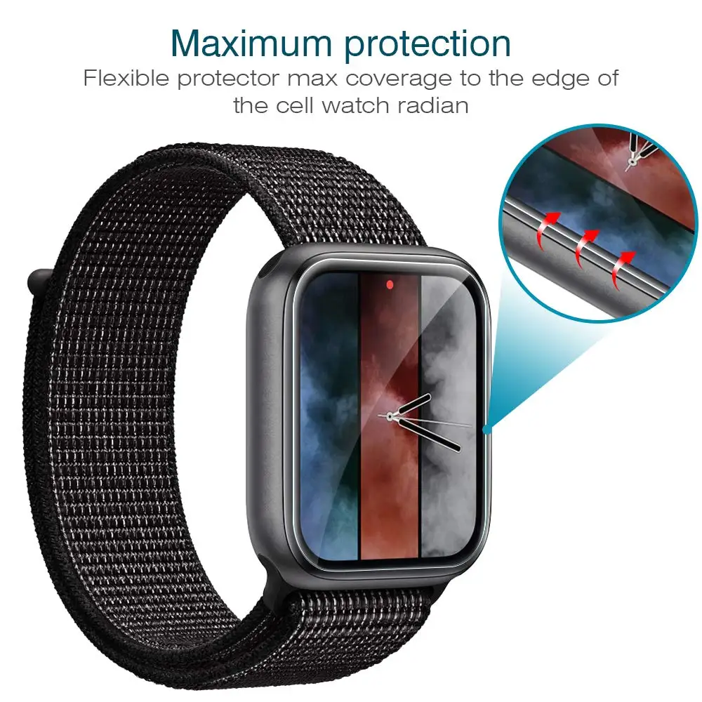 Мягкая Гидрогелевая защитная пленка на весь экран для Apple Watch 38 мм 42 мм серия 3 2 1 для iWatch 40 мм 44 мм серия 4 5 TPU HD прозрачная пленка