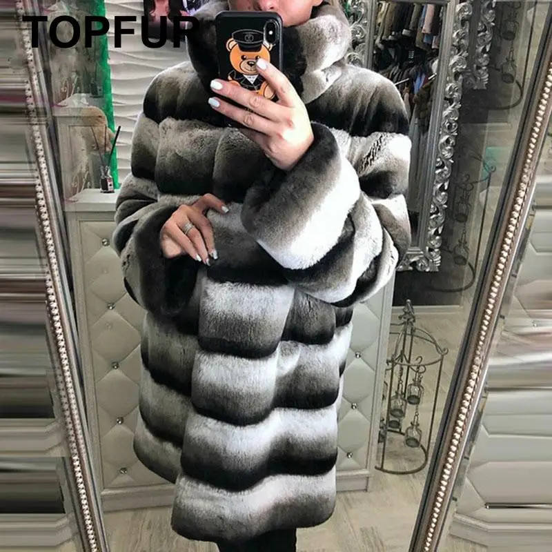 

TOPFUR Genuine Fur Warm Thick Coat New Luxury Winter Fur Women Natural Rex Rabbit Fur Jacket With Fur Collar Fashion