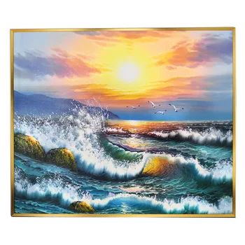 

Ocean Waves Sun Sea View handpaint oil on canvas for home decoration
