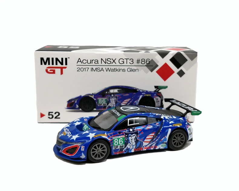Мини GT 1: 64 Honda Acura NSX GT3 MSA Watkins Glen игрушечный автомобиль игрушки для детей литая под давлением модель автомобиля подарок на день рождения