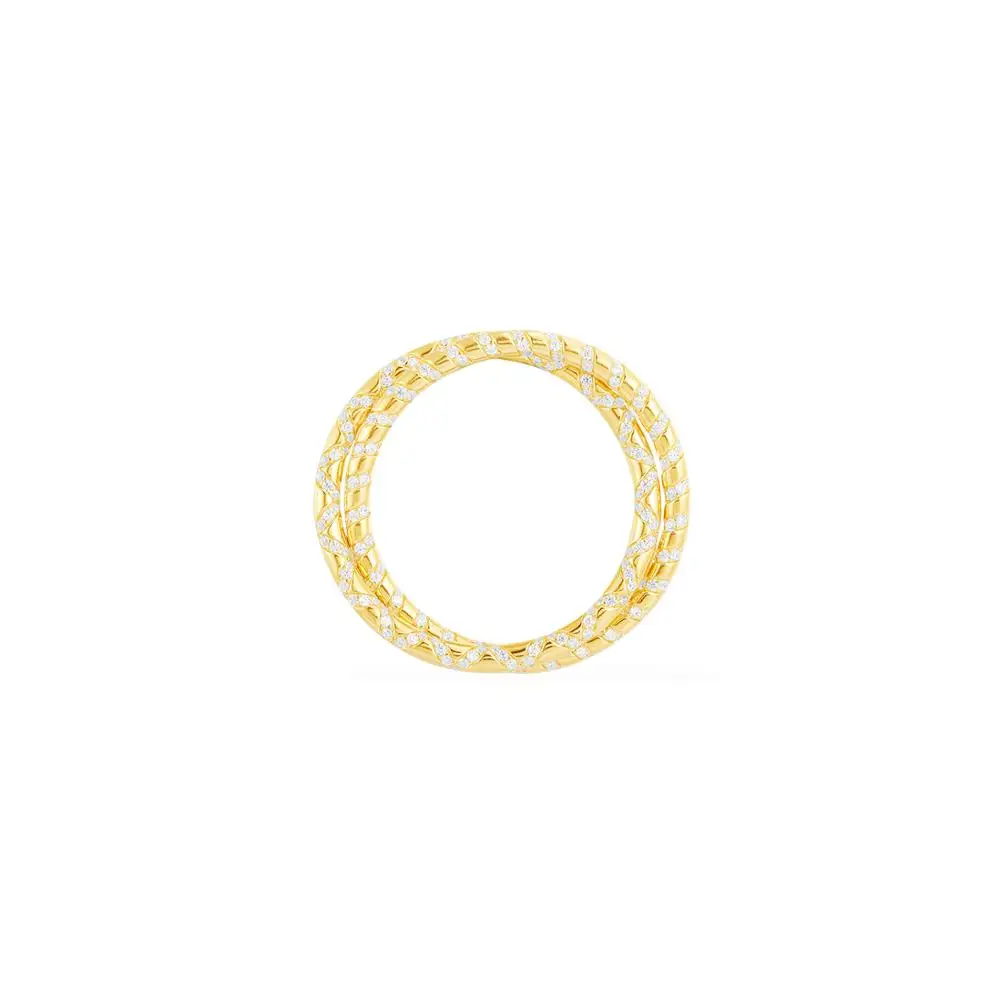 

New Arrival 925 Sterling Silver Yellow Gold Color Intertwined Double Big Circle Earrings Micro Cubic Zircon Women Mana Jewelry