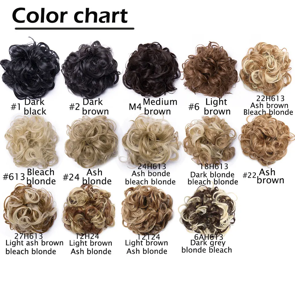 S-noilite 14 colori sintetici disordinati Chignon capelli elastico posticci capelli panino Updo estensione dei capelli Scrunchie ricci Chignon 85g - immagine 5
