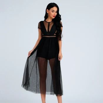 

Sexy Women Dress Bandage Long Dress Party Club Party Elegant Vintage Bandage Bodycon Black White Long Dresses Ladies Clothes