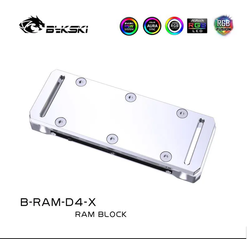 Bykski pc Refrigerador de Cartão Memória Refrigeração Água Ram Bloco de Água Acrílico Capa Suporte Dois Ram Canal Rbw Rgb B-ram-d4-x - Imagem 3