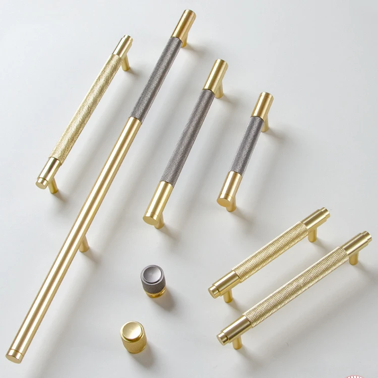 Aluminum Alloy knurled/textured Modern Kitchen Cabinet Knobs And Handles Drawer Pulls Bedroom T Bar long Handle | Обустройство дома