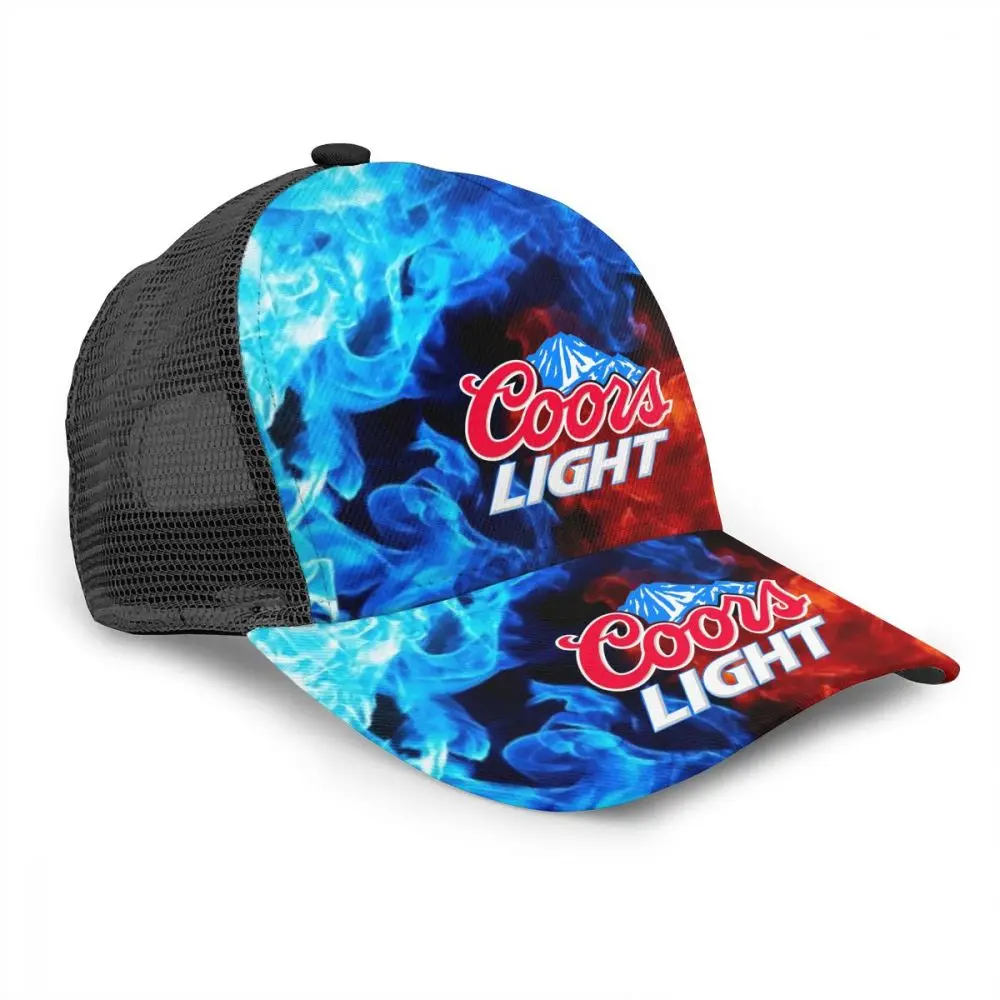 

Unisex Washed Coors Light Blue Beer Baseball Cap Adjustable Men's Force Mesh Back Graphic Outdoor Mountain Dad Hat