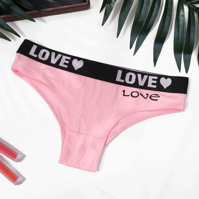 Womens Sexy Panty Love Heart Letters Underpant Panty