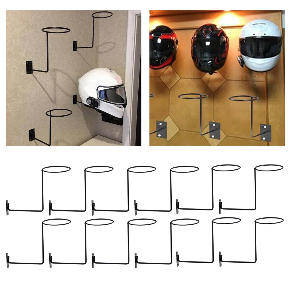 12x Motorcycle Accessories Helmet Holder Hanger Rack Jacket Hook Gifts Black