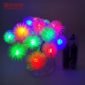

LED illumination flashing light Maomao ball lamp String of snow ball battery usb Colored lights bunch room festival decorative