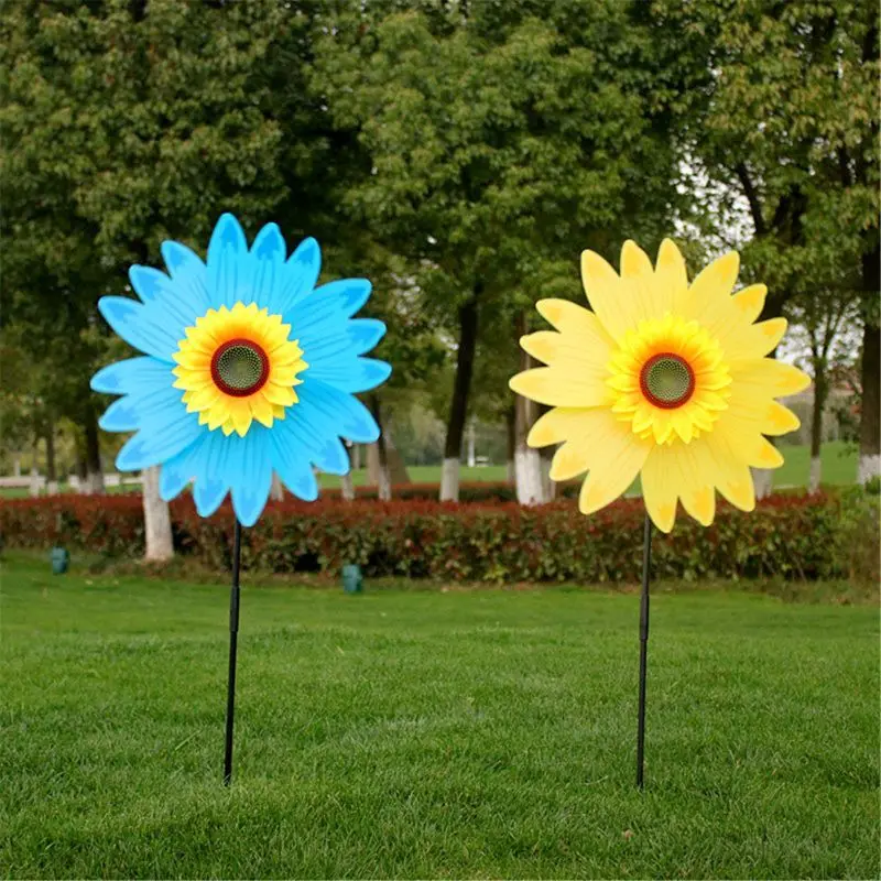 2" Детская DIY красочная ветряная мельница в виде подсолнечника, игрушка для активного отдыха для детей C63C