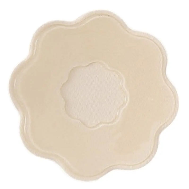 C Women Invisible Silicone Pasties Round Flower Shape Nipple Cover Reusable Adhesive Swimsuit Breast Pad Waterproof Bra Accessory - Color: C