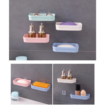 

Bathroom Shower Soap Box Dish Storage Plate Case Soap Holder Tray Bath Accessories Box Shelf Basket Stand Wall Dishes Kitchen
