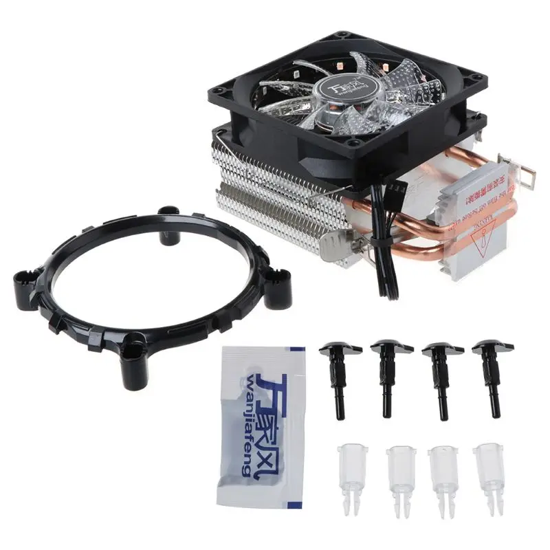 

CPU Cooler Fan 4 Heatpipe Dual Tower 12V Cooling Fan Heat Sink with RGB LED Light for Intel LAG 1155 1156 775 for Socket AM3