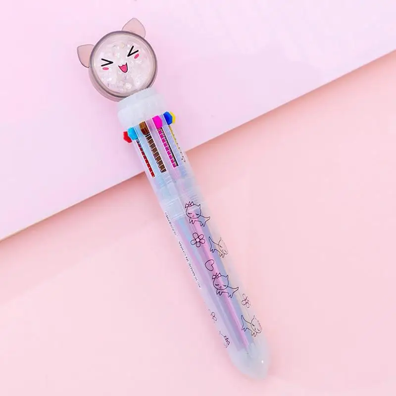 1 шт. 10 цветов Kawaii ручка шариковая Милая кошка милые разноцветные ручки шарики