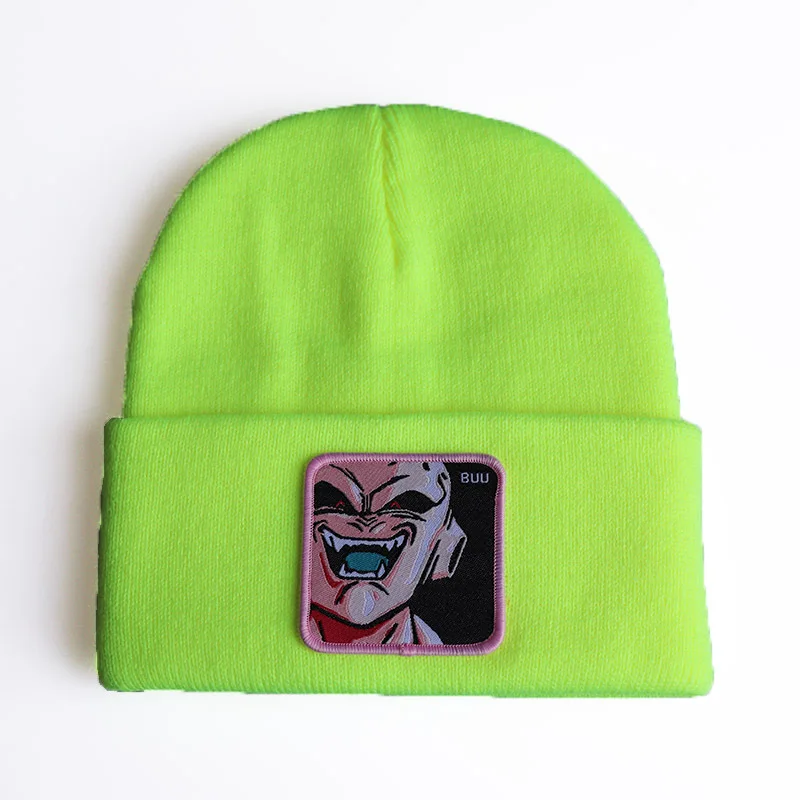 Аниме Majin Buu Beanies шапка вязаная Лыжная шляпа Dragon Ball Z хип-хоп чепчик унисекс Кепка для мужчин и женщин - Цвет: Fluorescent yellow