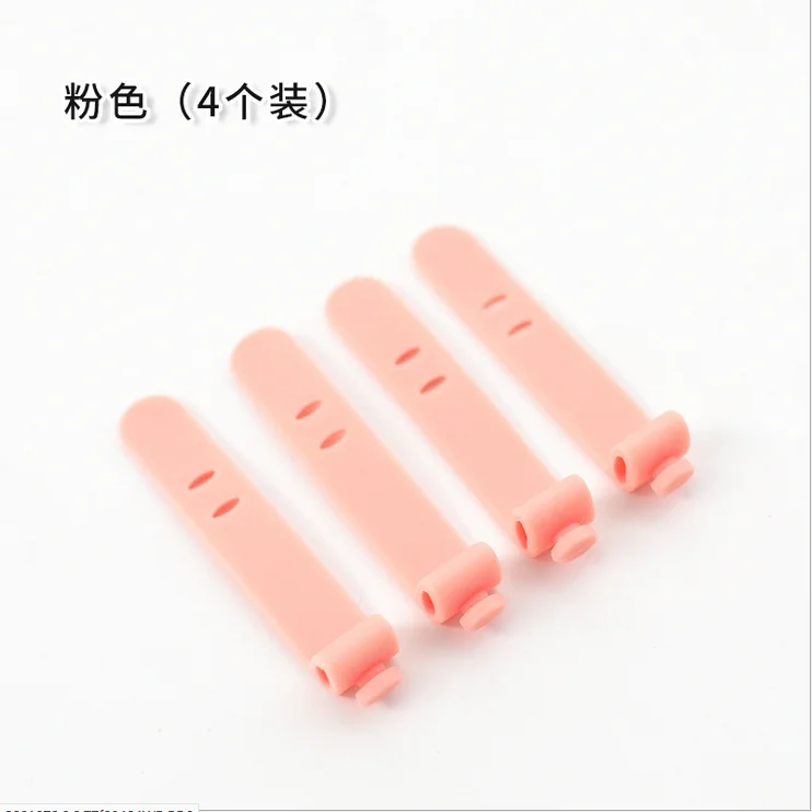 Pink 4 шт. чехол для телефона повязка ткань кабельный менеджер обмотки кабеля силиконовые ремни анти-потеря наушников хранения ремни мягкая лента данных кабин - Цвет: Pink