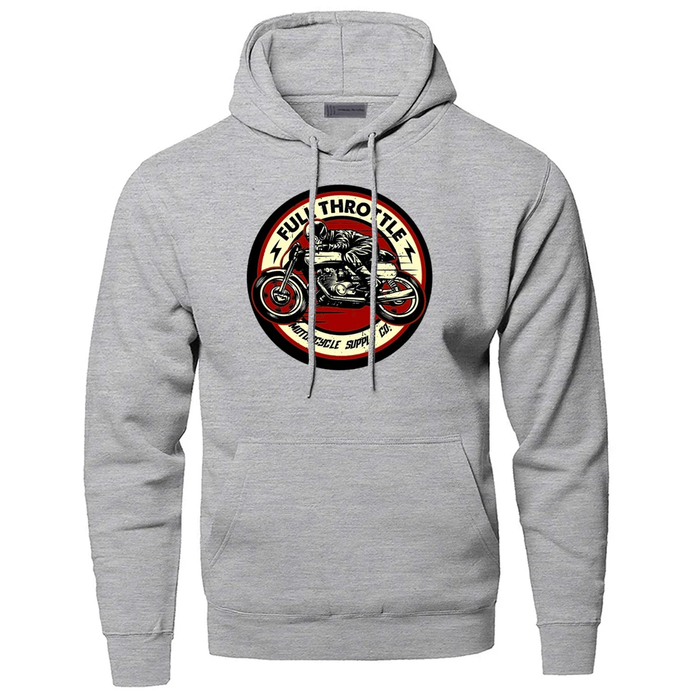Full Throttle Cafe Racer Rockabilly Biker Sweatshirts Hoodies Men Hooded Sweatshirt Hoodie Winter Autumn Hip Hop Cool Sportswear
