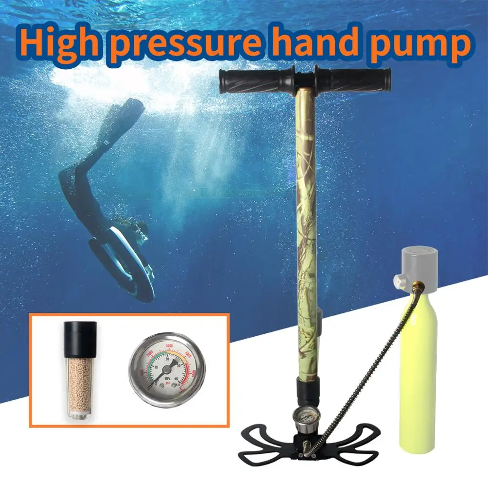 Inflator 4500PSI PCP Pump Air dry 300bar Three stage high pressure paintball Hand Operated pump Car Mini Gun |