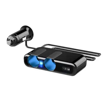 

2 in 1 Portable USB Power Adapter Outlet Universal Car Cigarette Lighter Socket Splitter Charger With USB Port