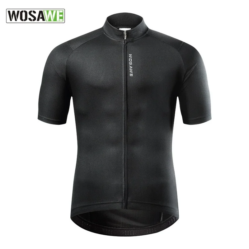

WOSAWE Summer Men's Cycling Jersey Short Sleeve 2021 Pro Team Road Bike Bicycle Jerseys Reflective Running T Shirt with Pocket