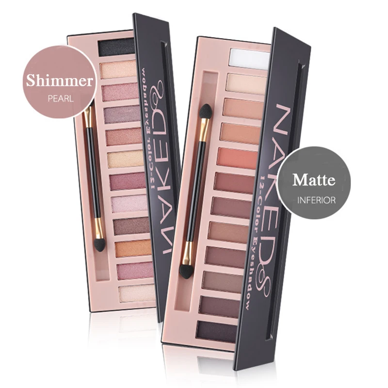 

Pro 12 Colors Shimmer Or Matte Eyeshadow Makeup Palette Long Lasting Eye Shadow Natural Eyeshadow Naked Cosmetics With Brush