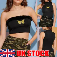 Женская Черная однотонная блузка с лямкой на шее Cami Vest вечерние топы Размер 8-20