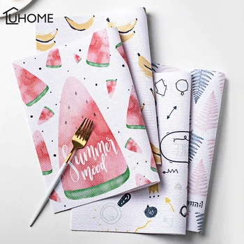

Waterproof PVC Insulation Pad Color Placemats for Kitchen Non Slip Table Mats Kitchen Accessories Decoration Home Pad Coaster