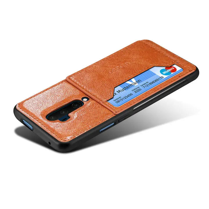 Чехол для Oneplus 7 T Pro, задняя крышка, чехол для Oneplus 7 T, роскошный кожаный чехол со слотом для карт для One Plus 7 T T7 Pro, бампер Oneplus7 Pro7T - Цвет: Коричневый