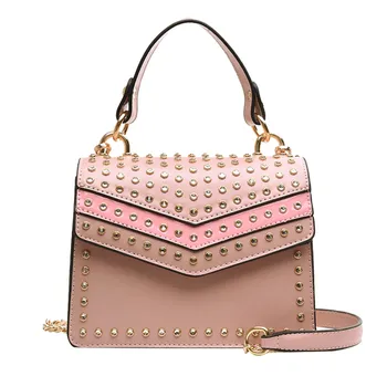 

Bags For Women 2019 New Autumn Fashion Wild Messenger Bag Small Square Bag Nail Chain Handbag bousas fenininas