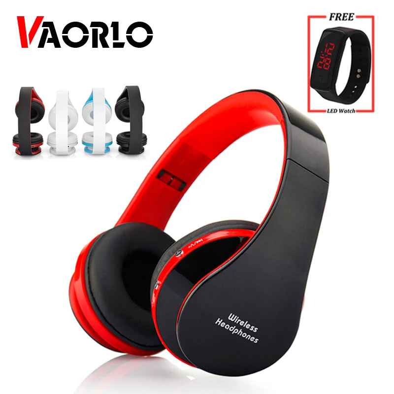 VAORLO Folding Wireless Headphone With Mic Kids Children Bluetooth Earphone Stereo Bass Headsets For PC MP3 iPad All Smart Phone