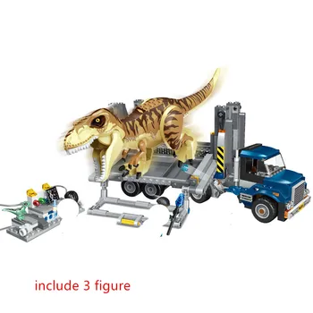 

Jurassic World Park T. Rex Transport Building Blocks Kit Bricks Sets Classic Movie City Model Kids Toys For Children Gift