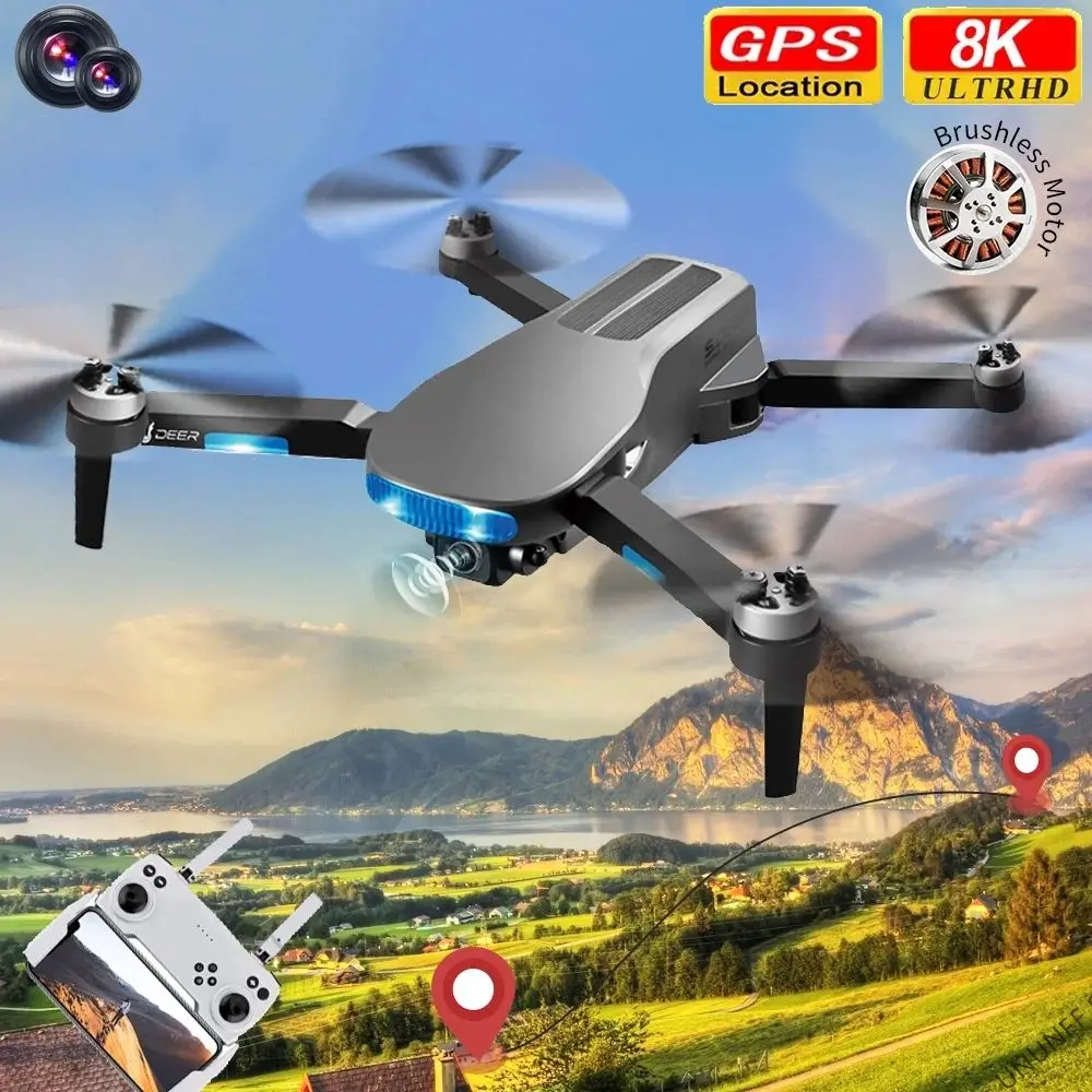 Новинка профессиональный Квадрокоптер LU3 MAX с GPS и двойной камерой 8K Hd Дрон видом
