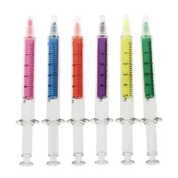 

6 x Illuminated Marker Syringe Highlighter Pen Watercolor stationery