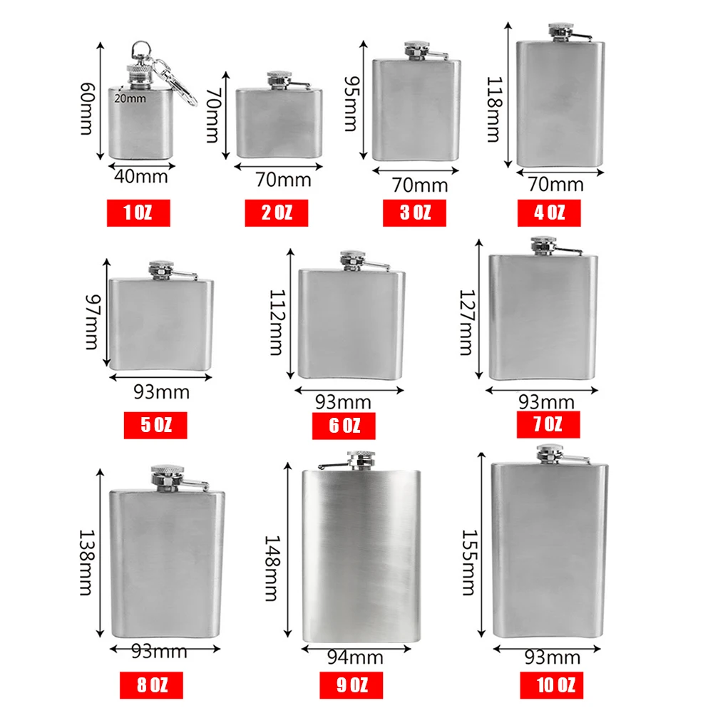 HOOMIN 1 унций-10 унций фляжка для водки, рома, портативная фляга из нержавеющей стали для вина, виски, бутылка, барная посуда