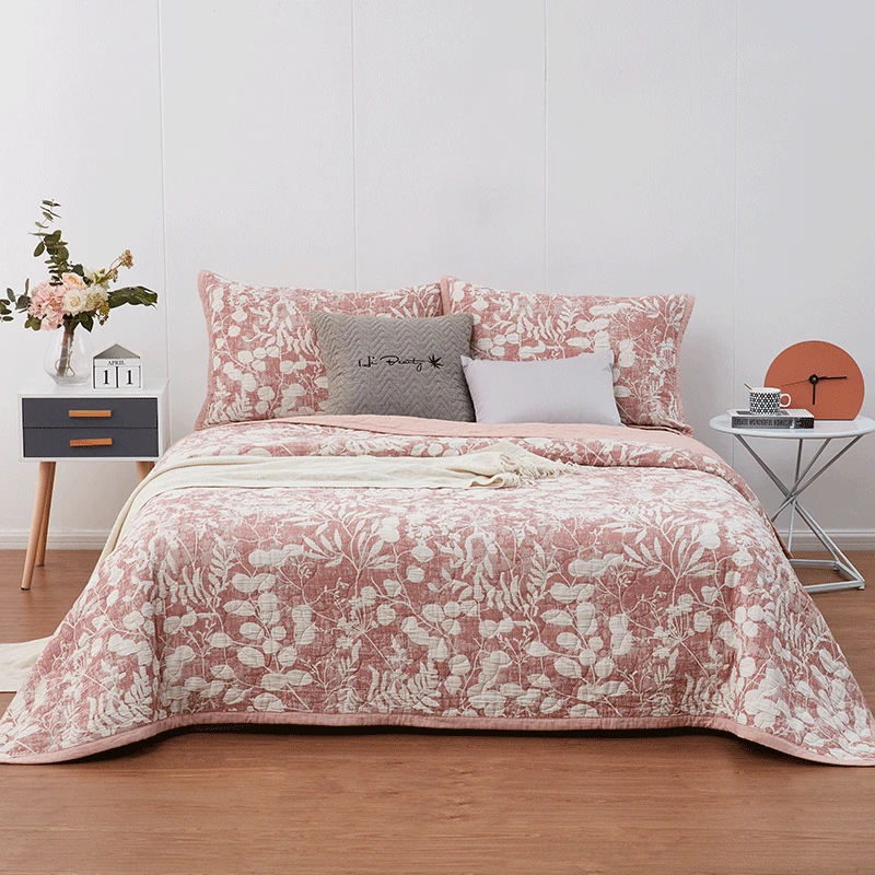 

Three-piece Cotton Sand Washed Jacquard Quilted Quilt Modern Minimalist Thin Quilt Bedding bedding set