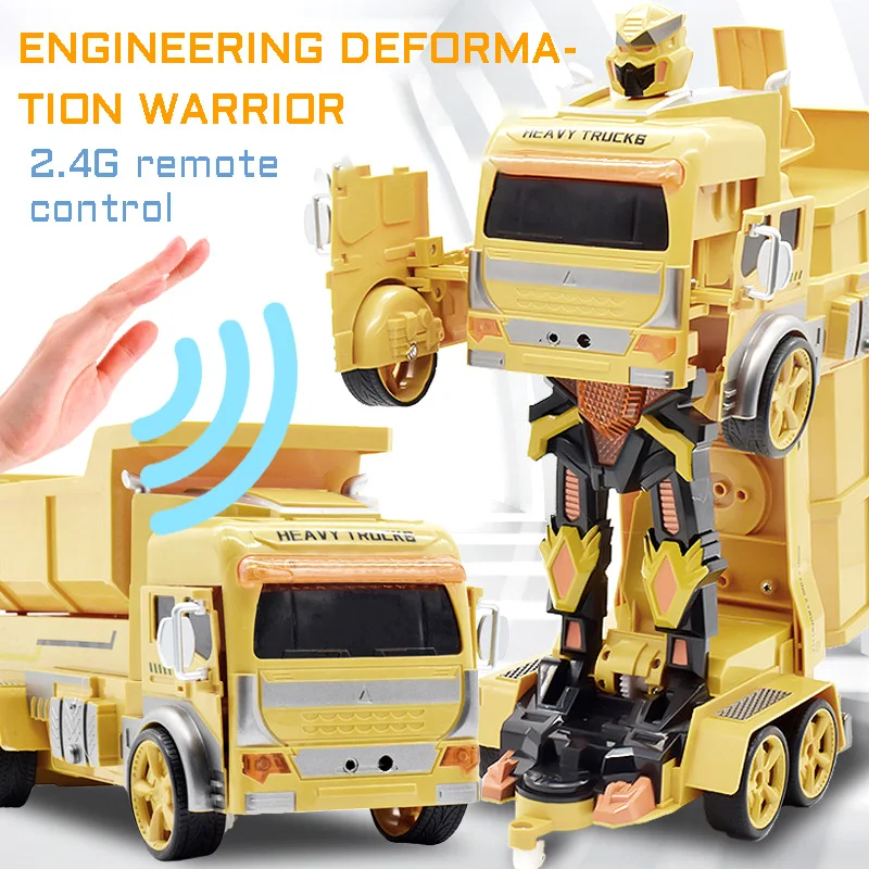 

Hot selling1:12 Gesture Sensing Remote Control Deformation Car One Key Deformation Engineering Car Robot Children's Electric Toy