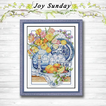 

Porcelain and Flowers painting 14CT11CT counted cross stitch kits embroidery set Needlework Set chinese cross stitch Home decor