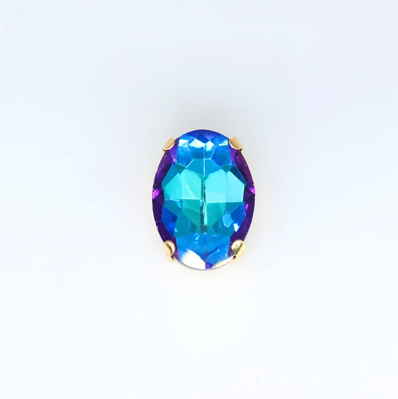 oval blue flame 12p многоцветный цвет пламени плоское шитье стекло, кристалл, камень пришить стразы драгоценности Позолоченные Кнопки DIY аксессуары для одежды - Цвет: oval blue flame
