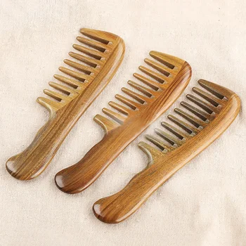 

Handmade Wooden Comb Hair Straightener Wide Tooth Comb Wood Massaging Shampoo Brush Hair Extension Anti-Static Wooden Hair Pick