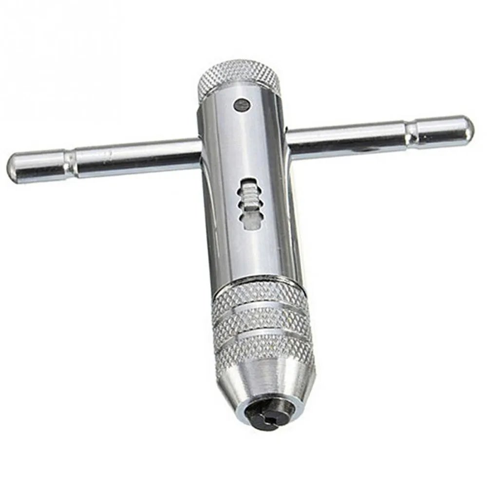 Ajustável T-Handle Tap Wrench, Ratchet Tap Wrench, Máquina Parafuso Rosca Metric Plug, Ferramenta Machinist, Tap Reamer, M3-M8