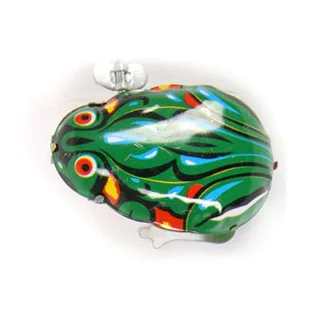 Chinese classic children's toy wind-up tin frog jumping frog toy tin rooster nostalgic tin toy mouse rabbit toy
