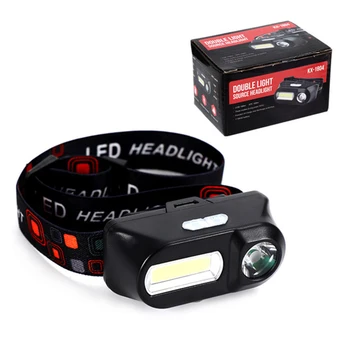 

COB Mini Headlight Waterproof 6-Modes Multi-Functional Led Headlight USB Rechargeable Battery Flashlight For Outdoor Lighting