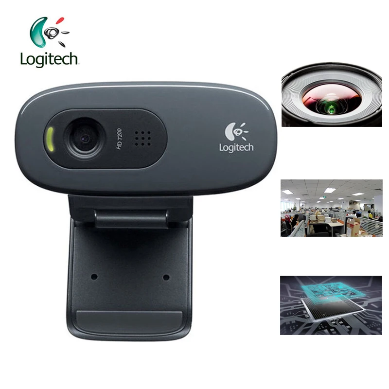 Веб-камера logitech C270 HD Vid 720P с микрофоном USB 2,0 для ПК Lapto видеовызова поддержка официального тестирования