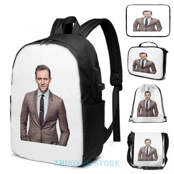 

Funny Graphic print Tom Hiddleston(2) USB Charge Backpack men School bags Women bag Travel laptop bag