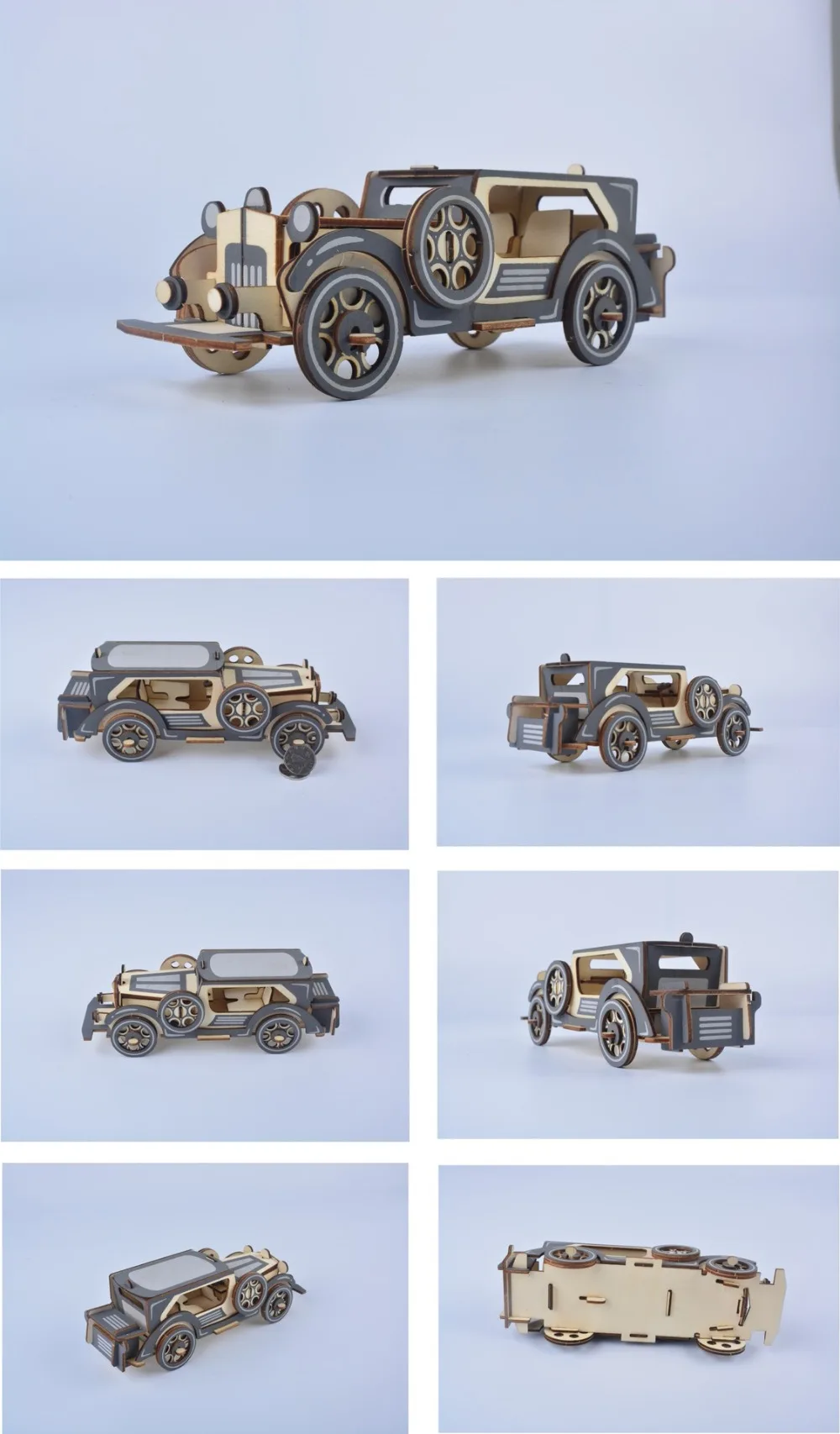 Модель V8 винтажный Автомобиль DIY 3D деревянные головоломки деревянные ремесла набор для сборки резка деревянные игрушки для Рождественский подарок 3085