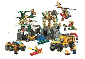 

City Jungle Explorers Jungle Exploration Site Building Blocks Compatible 60161 City Bricks Figures Model Toys Gift